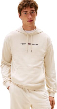 Чоловічий світшот-худі Tommy Hilfiger з принтом Newsprint, бежевий, розмір XXL