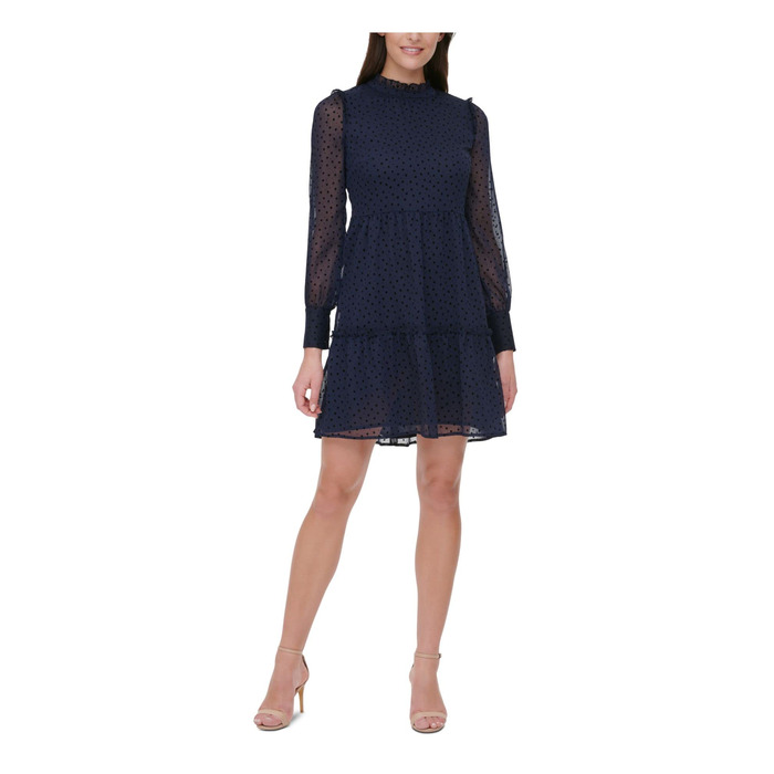 Сукня трапеція Tommy Hilfiger жіноча з довгим рукавом, колір Sky Captain/Black, розмір 42