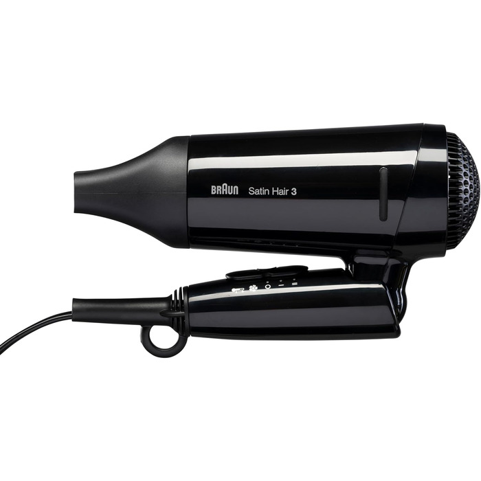 Фен для волосся Braun Satin Hair 3 Style&Go HD350 з іонізацією IonTec, складаний, 1600 Вт, чорний