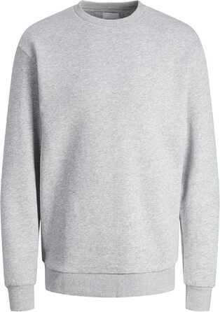 Чоловічий світшот JACK & JONES однотонний, світло-сірий меланж, розмір M