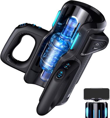 Інтимна іграшка для чоловіків з 5 телескопічними стержнями та 5 режимами стимуляції. Реалістична вагіна для чоловіків.