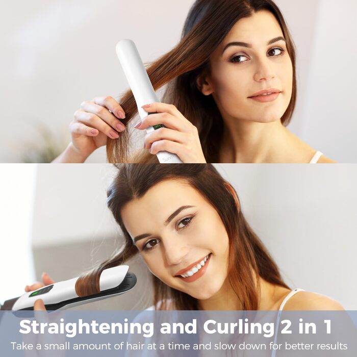 Стайлер для волосся 2 в 1 SUNMAY: випрямляч та плойка з системою охолодження повітрям 360°, титанове покриття, іонізація, 4 рівні температури, білий
