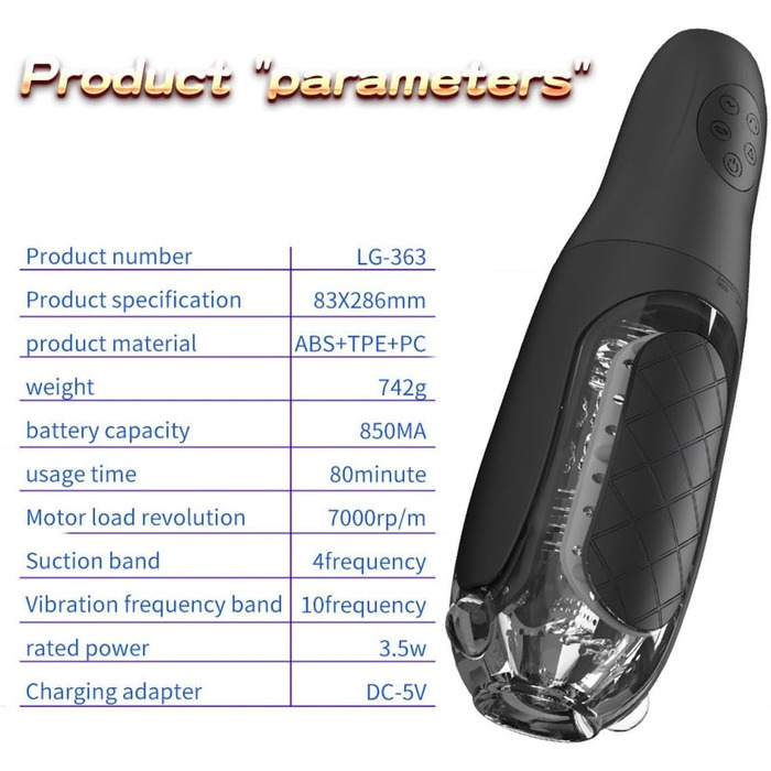 Автоматичний секс-іграшка для чоловіків ZWBHSH з 4 режимами всмоктування та 10 вібраціями. Масажер пеніса, реалістична вагіна, Blowjob.