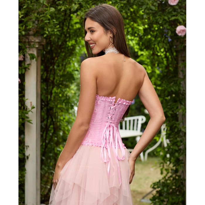 Корсетний топ SZIVYSHI для повного бюсту: готичний корсет, бюстгальтер, рожевий