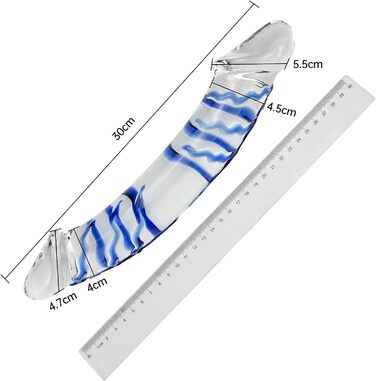 Анальний стимулятор з двома головками (G-точка, масаж простати) - синій, з ехідою