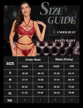 Сексуальний комплект нижньої білизни з бретельками для жінок, 7 частин: бюстгальтер з кісточками, трусики, панчохи, гетри, нагольник, ласий ланцюжок, червоний колір