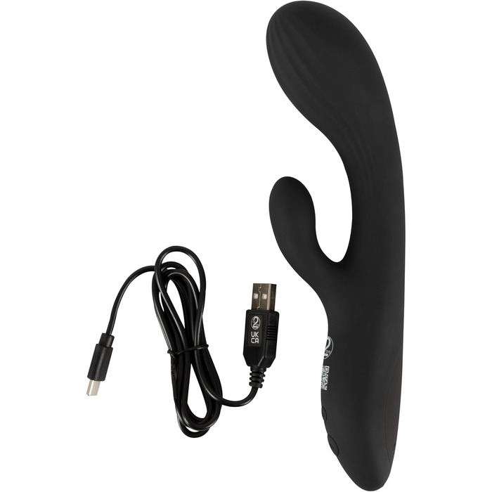 Вібратор Інтенс Кролик Чорний, 4,3 см, для G-точки