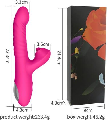 Вібратор для жінок Xuomt 2-в-1 Кролик з вібрацією та шоком, 10 режимів вібрації, 3 режими шоку, анальний вібратор, для пар (жовтий)