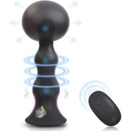 Анальний вібратор PQKuss 2-в-1 з надувним вагінальним розширювачем, силікон, 10 режимів