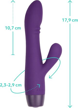 Вібратор AMORELIE Joy – Кролик для жінок | Водостійкий, перезаряджуваний, силікон, ABS, фіолетовий