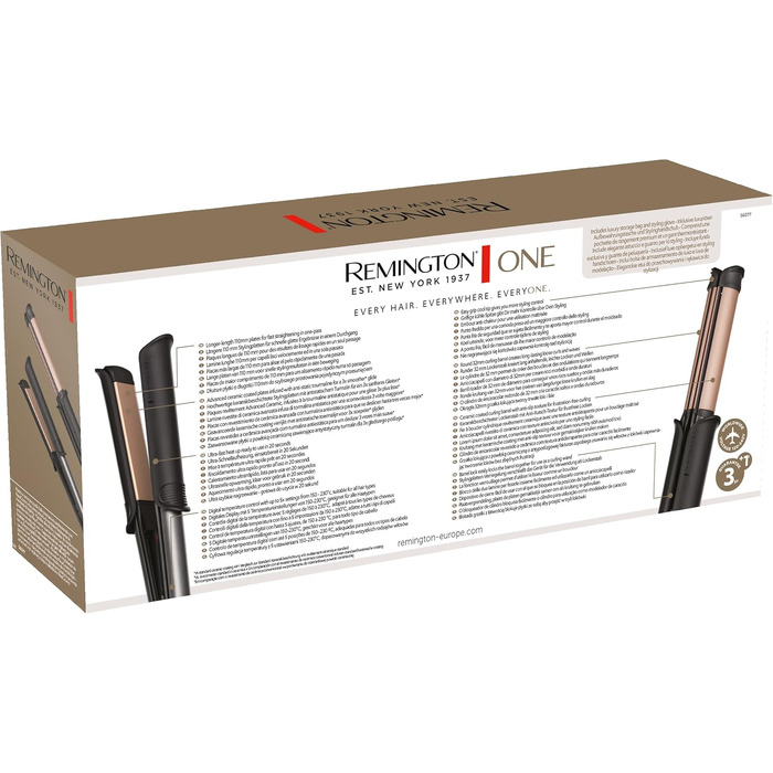 Фен для волосся Remington ONE з іонізацією D6077, 8 режимів, 4 насадки (дифузори, концентратори), швидке сушіння