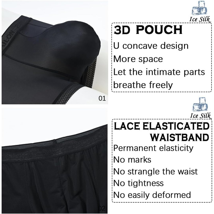 Сліпекс чоловічі прозорі сексуальні труси BIATWOWR з підсилювачем мішка для більшої привабливості та комфорту (2 шт.): різнокольорові, XL